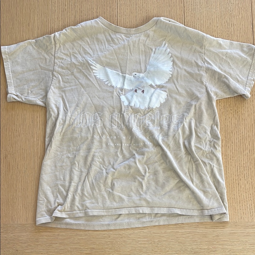 Tan Short Sleeve Tee with Relaxed Fit